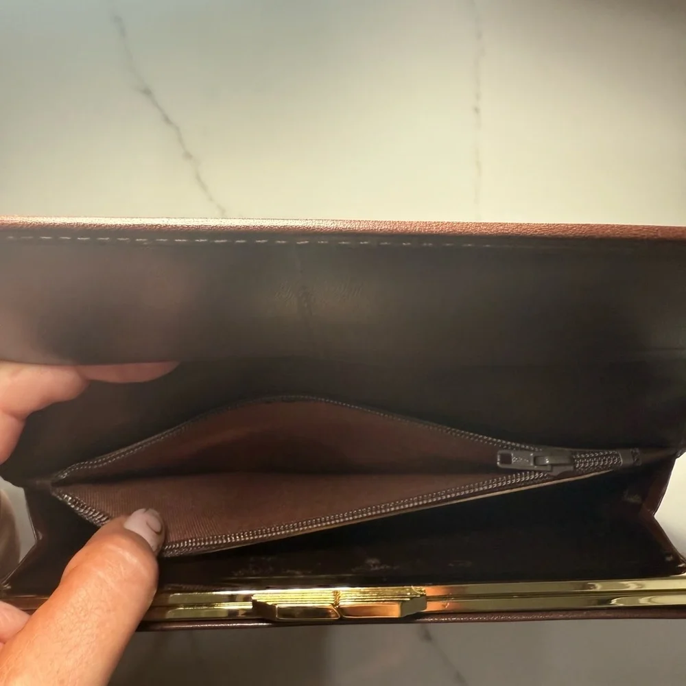 VTG Authentic Givenchy Long Leather Kiss-Snap WALLET, With COA
